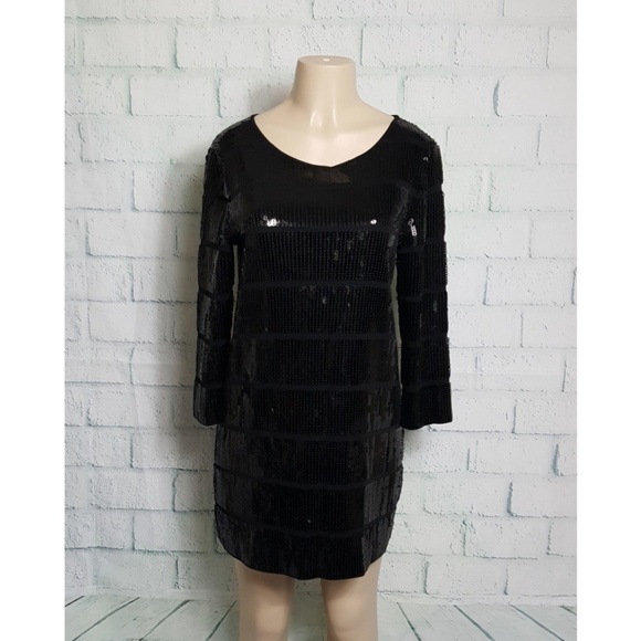 Theory Dresses & Skirts - Theory Harmen Black Sequin Long Sleeve Dress